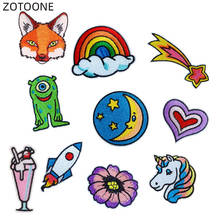 ZOTOONE Cute Unicorn Patch for Clothes Iron on Transfer DIY Heart Rocket Embroidered Flower Patches for Kids Badge Appliques E 2024 - buy cheap