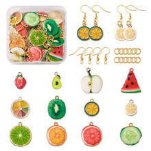 144pcs/box DIY Fruit Theme Earrings Making Kits with Alloy Enamel Pendants Brass Earring Hooks & Close but Unsoldered Jump Rings 2024 - buy cheap