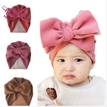 Nishine 18*20 CM Newborn Infant Solid Color Imitation Cashmere Indian Hat Handmade Bowknot Children Caps Clothing Accessories 2024 - buy cheap