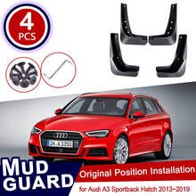 Para-lamas dianteiro e traseiro para audi a3 sportback 2013 ~ 2019, proteção contra respingo para-lamas, 2015, 2016, 2017, 2018 2024 - compre barato