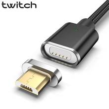 Светодиодный магнитный кабель Twitch T04 Micro USB, быстрая зарядка, кабель Micro USB для Samsung, Xiaomi, Android, мобильный телефон, провод 2024 - купить недорого