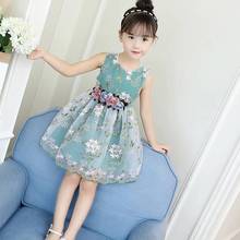 Vestido de princesa bordado para niñas, ropa de verano, para niñas de 4, 6, 8, 10 y 12 años 2024 - compra barato