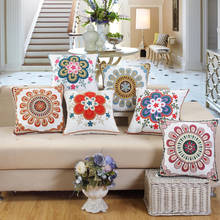 Flower Embroidered Cushions case Floral Decorative Pillows Case Embroidery Pillowcase Home Decor for sofa 45x45cm 2024 - buy cheap