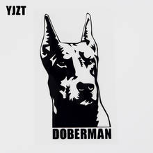 YJZT 8.1CMX14.6CM Doberman Animal Dog Vinyl Decal Car Window Sticker Black/Silver 8C-0124 2024 - buy cheap