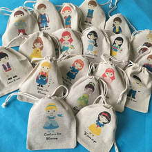 Personalizar cualquier bolsa de recuerdo de cumpleaños de Príncipe de dibujos animados, fiesta de princesa, bolsas de recuerdo para niños, bolsas de caramelos personalizadas 2024 - compra barato