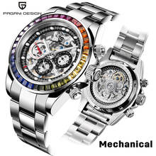 PAGANI DESIGN New 2021 Luxury Rainbow Watch Stainless Steel Mechanical 100M Waterproof Watch men Sapphire Luminous Men's watches 2024 - buy cheap