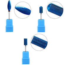 Venda quente azul nano carboneto de tungstênio prego brocas para manicure acessórios de broca elétrica fresa acessórios da arte do prego 2024 - compre barato