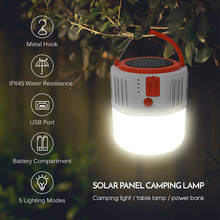 USB Camping Lantern Solar Panel Hand Lamp Waterproof LED Camping Light Tent Lamp Powerful Flashlight Torch Survival Lanterns 2024 - buy cheap