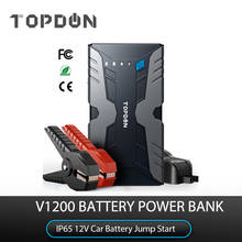 Пусковое устройство TOPDON V1200, 12800 А, автомобильное аварийное пусковое устройство, бустер, аккумулятор, внешний аккумулятор мАч, автомобильное зарядное устройство для 12 В автомобиля 2024 - купить недорого
