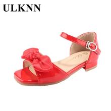 ULKNN 2021 New Bow Footwears For Girls Princess Party Sandal Children's Solid Sandals Summer Spring High Heel Casual Shoes 26-37 2024 - buy cheap