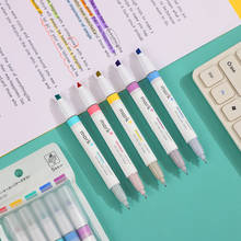 1 Pcs KOKUYO Cute Fresh Double Head Marker Highlighter Creative Colored Marker Pen  School Office Stationery Accessories 2024 - buy cheap