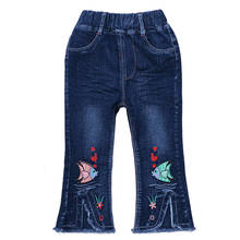 Весенне-осенние джинсы для маленьких девочек от 6 до 11 лет джинсовые штаны, брюки 2024 - купить недорого