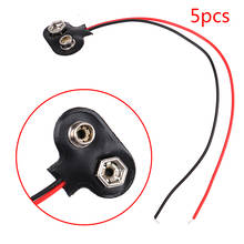 5pcs/lot 9V Battery Clips 15cm Black Red Cable Connection Connector Buckle 2024 - buy cheap