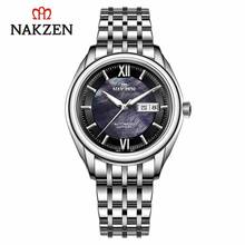 NAKZEN-reloj mecánico automático para hombre, pulsera de lujo de acero inoxidable, resistente al agua, regalos 2024 - compra barato