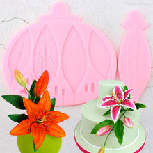Lily Flower Leaves Border Silicone Mold DIY Flower Making Fondant Cake Decorating Tools Candy Clay Chocolate Gumpaste Moulds 2024 - buy cheap