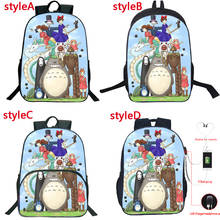 4 Styles Miyazaki Hayao Comic Backpack Boys Girls Cute Totoro School Bag Students Bookbag Child Cartoon Primary Rucksack Gifts 2024 - buy cheap