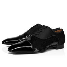 New Arrival Black Men Dress Shoes Pacthwork Casual Lace-up Wedding wearing Shoes Performance Handmade Male Footwear Shoes 2024 - buy cheap