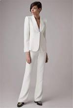 Ivory-Conjunto de chaqueta y pantalones de un botón para mujer, traje de 2 piezas, ropa de oficina, Otoño, hecho a medida 2024 - compra barato