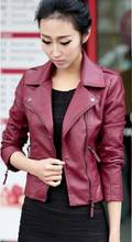 Zoulv-Chaqueta de cuero sintético para mujer, abrigo informal ajustado, color rojo, negro, talla grande 2024 - compra barato