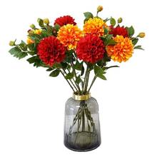 10 pçs falso curto haste dahlia (2 cabeças/peça) 25.98 "comprimento simulação daisy para casa casamento flores artificiais decorativas 2024 - compre barato