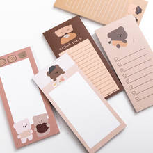 50 Sheets Cute Korean Biscuits Bear Memo Pad Message Notes Decorative Notepad Note check list Memo Stationery Office Supplies 2024 - buy cheap