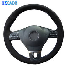 Customize DIY Suede Leather Car Steering Wheel Cover For Volkswagen Golf 6 Mk6 VW Polo Sagitar Bora Santana Jetta Mk6 2024 - buy cheap