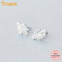 Trustdavis Minimalist Authentic 925 Sterling Silver Fashion Tiny Cactus Stud Earrings For Women Sterling Silver Jewelry DS352 2024 - buy cheap