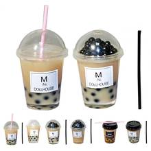 Bubble Tea Model 1/12 Dollhouse Miniature Food Mini Latte Bubble Milk Model Toy Ornament Kitchen Toys 2024 - buy cheap