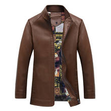 Jaqueta masculina de couro plus size 3xl, casaco de couro preto, marrom e de motociclista para homens, outono 2020 2024 - compre barato