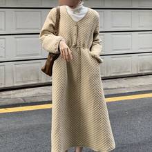 Abrigo largo informal con patrón de rombos para mujer, abrigo grueso, chaqueta cálida, conjunto de 2 P, ropa de invierno