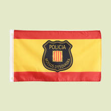 Spanish flag of Spain with the shield of the Catalan police Mossos d'Esquadra Catalunya 3x5FT 100D Polyester Brass Grommets 2024 - buy cheap