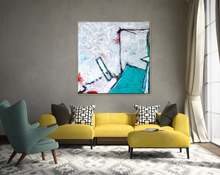 Abstract Painting Original Large Acrylic Canvas Wall Art Blue Minimal Expressionism Modern Painting Wall Art On Canvas Door 2024 - buy cheap