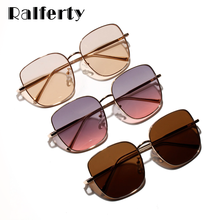 Ralferty, большие квадратные солнцезащитные очки, женские, большие, металлическая оправа, солнцезащитные очки, мужские, суперзвезды, Роскошные, брендовые, дизайнерские, женские, большие оттенки 2024 - купить недорого