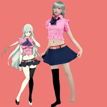 Cosplay de Anime de los siete pececillos letales de Elizabeth Liones para disfraces de día de brujas para niñas, camisa rosa, uniforme Sexy 2024 - compra barato