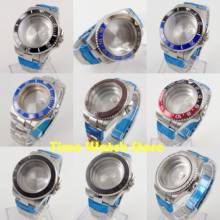 40mm watch case 316L stainless steel Fit ETA 2836 Miyota 8215 DG 3804 date magnifier sapphire glass black blue ceramic bezel 2024 - buy cheap