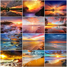 Evershine Full Drill Square Diamond Painting 5D DIY Seaside Diamond Embroidery Sunset Picture Of Rhinestone Landscape Home Decor 2024 - buy cheap