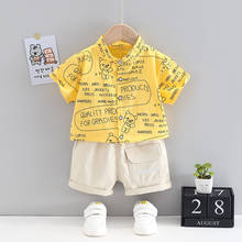 Baby Boys Fashion Spring Children Cotton Clothes Full Printe Blouses Shorts 2Pcs/Sets Infant Out Kids Toddler Casual Tracksuit 2024 - buy cheap