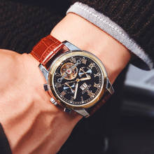 CAROTIF Top Luxury Brand Quality Tourbillon Men's Watch Men Moon Phase Automatic Mechanical Watches Transparent Steampunk Clock 2024 - buy cheap