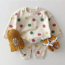 Ropa de bebé para niño y niña, suéter deportivo de oso a cuadros, traje de 2 uds., suéter de cuello redondo para niño 2024 - compra barato