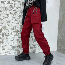 Bella philosoms-pantalones bombachos holgados para mujer, Capris de cintura alta, ropa de calle Punk, estilo coreano, 2020 2024 - compra barato
