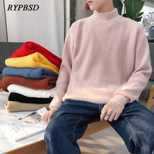 Turtleneck Christmas Sweater Men Winter 2020 Fashion High Quality Long Sleeve Jumper Pullover Warm Knitted Cashmere Sweater Men 2024 - buy cheap