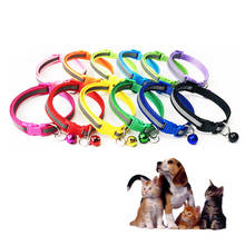 Reflective Pet Dog Collar Nylon Strap Adjustable With Bell Collars for pet Cat Puppy dog necklace collar Safe Leash Accessories 2024 - buy cheap