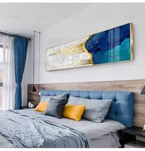 Настенная картина в скандинавском стиле, современный абстрактный холст черного, золотого, синего цвета, мраморный брусок, для гостиной, декоративный постер для кровати 2024 - купить недорого
