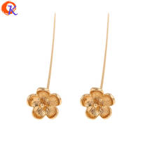 Cordial Design-Accesorios de joyería de 8x50MM, chapado en oro auténtico, forma de flor, hecho a mano, accesorios para pendientes, 50 Uds. 2024 - compra barato