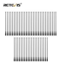 Antena vhf uhf 50 peças, antena dual band 39cm para kenwood retevis rt21 rt5r baofeng uv5r 888s 2024 - compre barato