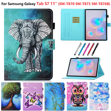 Elephant Owl Tablet Case For Samsung Galaxy Tab S7 Case 2020 SM-T870 SM-T875 Magnetic TPU Fundas For Samsung Tab S7 11 Cover Pen 2024 - buy cheap