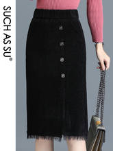 Falda de tubo de alta calidad para oficina y trabajo, cintura alta, paquete de cadera, cintura elástica sensual, S-3XL de talla grande 2024 - compra barato