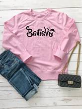 Sudadera con capucha de Papá Noel para hombre y mujer, suéter con frase divertida de Faith Believe, 100% algodón, regalo de Feliz Navidad, informal, tumblr 2024 - compra barato