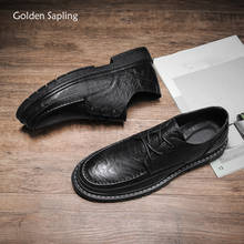Dourado sapling sapatos casuais masculinos, calçados macios de borracha para dirigir, sapatos confortáveis para lazer, moda retrô, calçados de negócios 2024 - compre barato