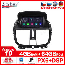 Aotsr-sistema multimídia automotivo, com dvd, navegação gps, rádio estéreo e câmera grátis, android 10.0, para peugeot 207 2004-2010 2024 - compre barato